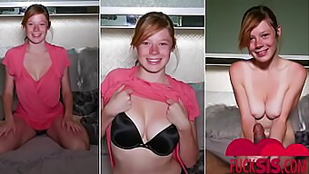 Amatör Tonåring Mia Collins Ger En Avsugning I Ginger Love